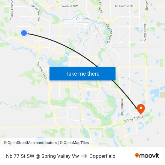Nb 77 St SW @ Spring Valley Vw to Copperfield map