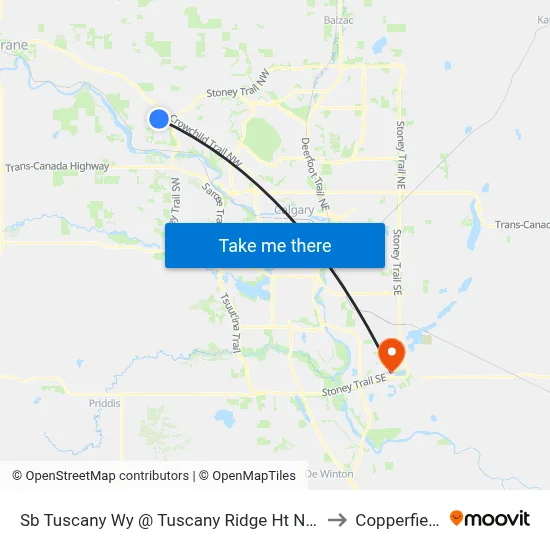 Sb Tuscany Wy @ Tuscany Ridge Ht NW to Copperfield map