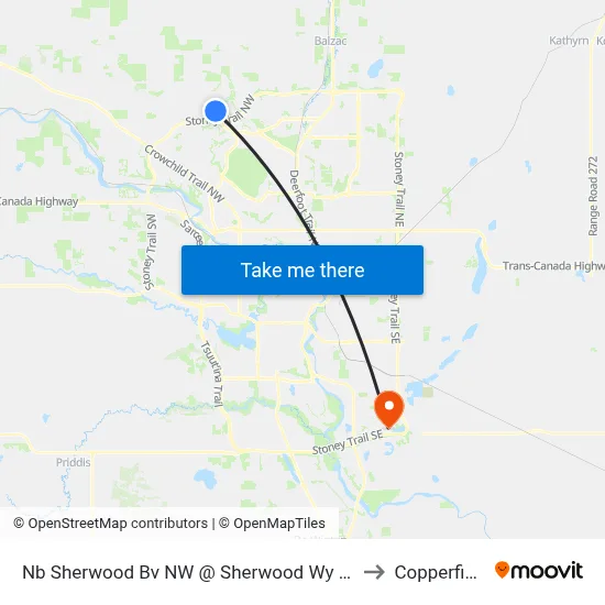 Nb Sherwood Bv NW @ Sherwood Wy NW to Copperfield map