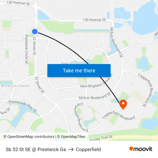 Sb 52 St SE @ Prestwick Ga to Copperfield map