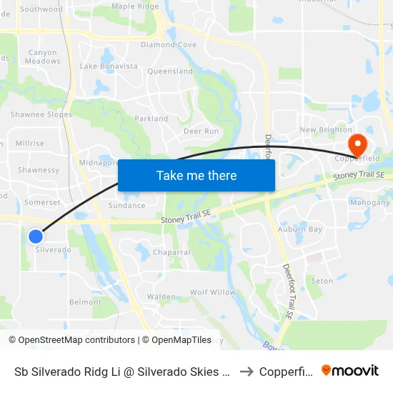 Sb Silverado Ridg Li @ Silverado Skies Dr SW to Copperfield map