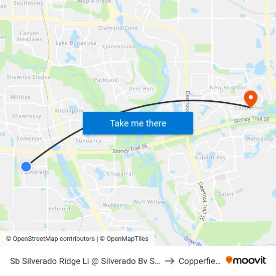 Sb Silverado Ridge Li @ Silverado Bv SW to Copperfield map