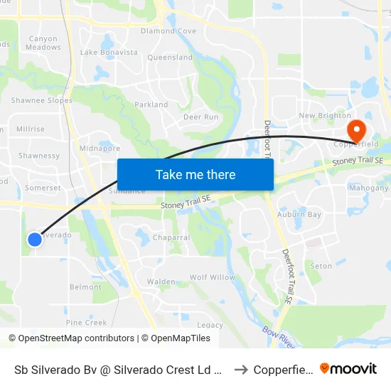 Sb Silverado Bv @ Silverado Crest Ld SW to Copperfield map