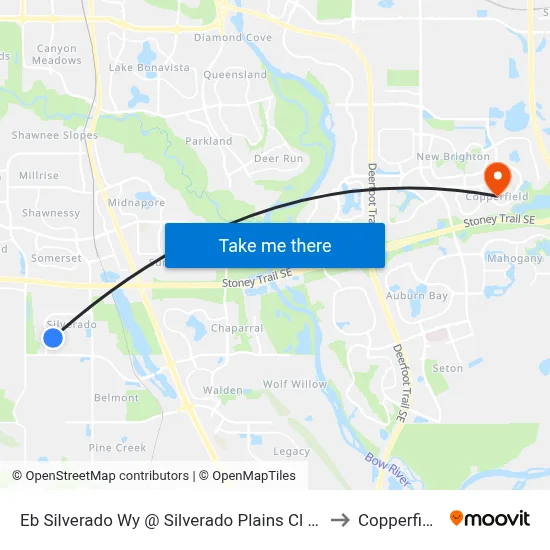 Eb Silverado Wy @ Silverado Plains Cl SW to Copperfield map