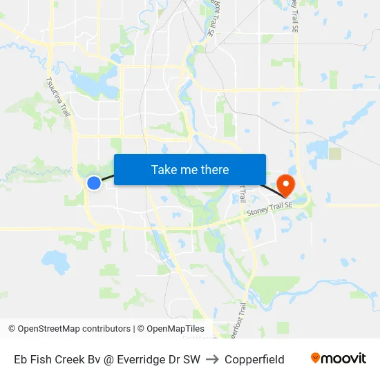 Eb  Fish Creek  Bv @ Everridge Dr SW to Copperfield map