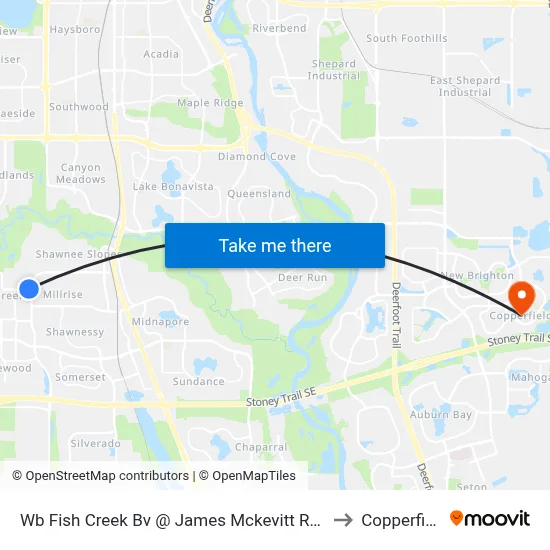 Wb Fish Creek Bv @ James Mckevitt  Rd SW to Copperfield map