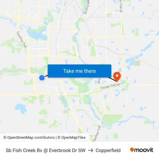 Sb Fish Creek Bv @ Everbrook Dr SW to Copperfield map