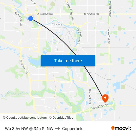 Wb 3 Av NW @ 34a St NW to Copperfield map