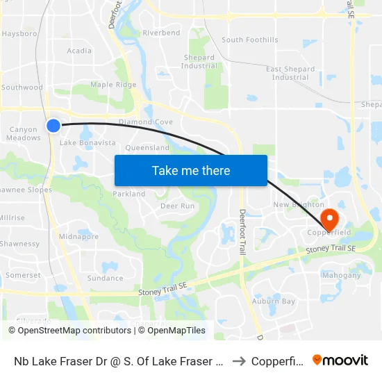 Nb Lake Fraser Dr @ S. Of Lake Fraser Gr SE to Copperfield map
