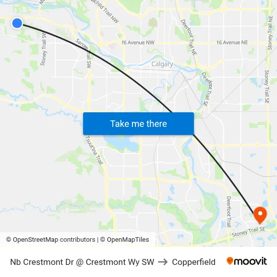 Nb Crestmont  Dr @ Crestmont Wy SW to Copperfield map