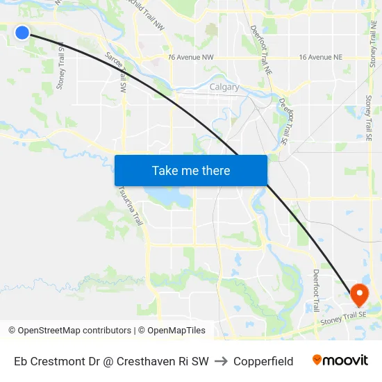 Eb Crestmont Dr @ Cresthaven Ri SW to Copperfield map
