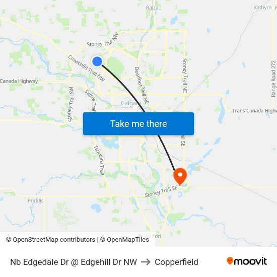 Nb Edgedale Dr @ Edgehill Dr NW to Copperfield map