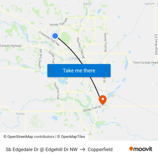 Sb Edgedale Dr @ Edgehill Dr NW to Copperfield map