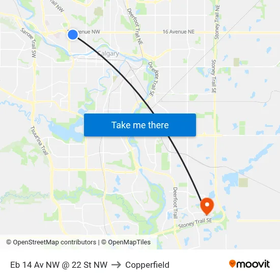 Eb 14 Av NW @ 22 St NW to Copperfield map
