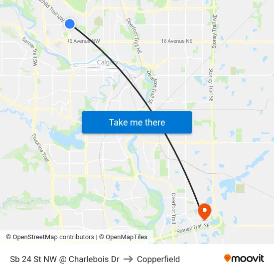 Sb 24 St NW @ Charlebois Dr to Copperfield map