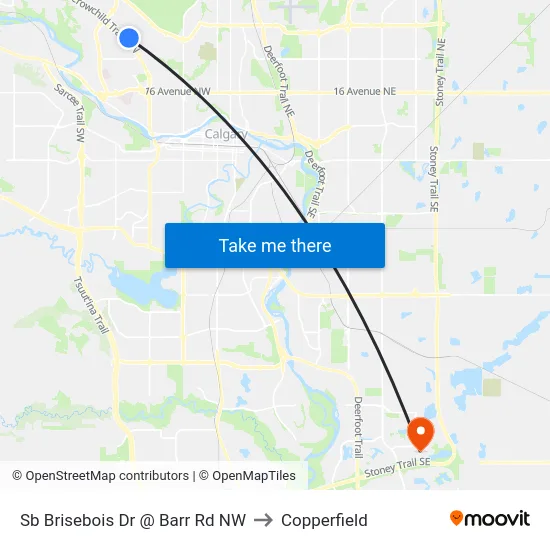 Sb Brisebois Dr @ Barr Rd NW to Copperfield map