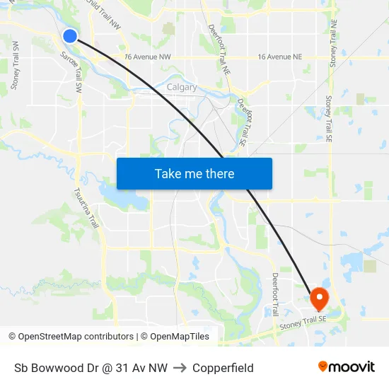 Sb Bowwood Dr @ 31 Av NW to Copperfield map