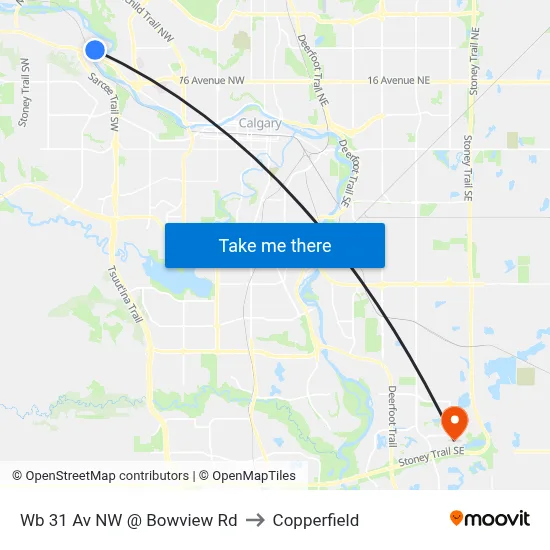 Wb 31 Av NW @ Bowview Rd to Copperfield map