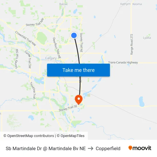 Sb Martindale Dr @ Martindale Bv NE to Copperfield map