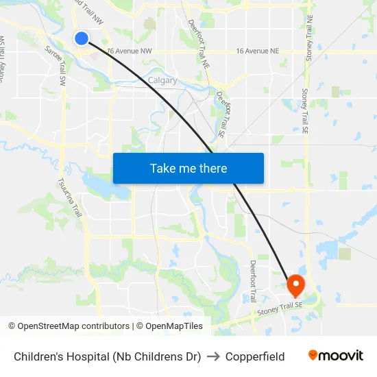 Children's Hospital (Nb Childrens Dr) to Copperfield map