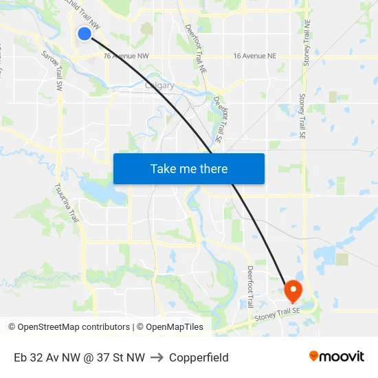 Eb 32 Av NW @ 37 St NW to Copperfield map