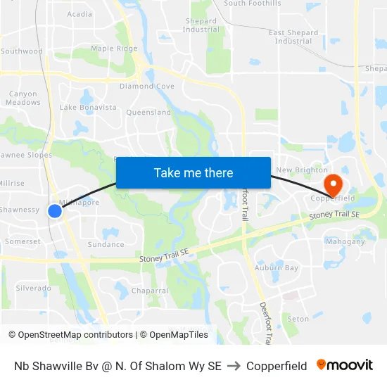 Nb Shawville Bv @ N. Of Shalom Wy SE to Copperfield map