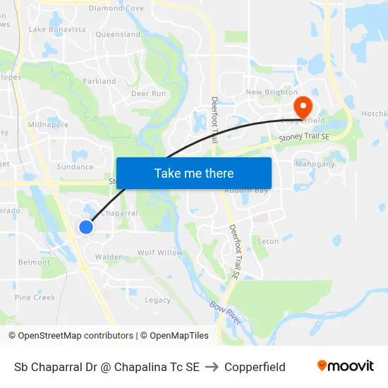 Sb Chaparral Dr @ Chapalina Tc SE to Copperfield map