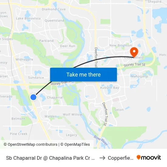 Sb Chaparral Dr @ Chapalina Park Cr SE to Copperfield map