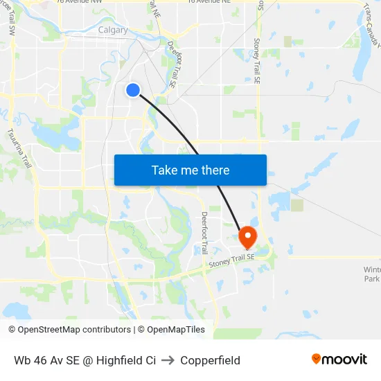 Wb 46 Av SE @ Highfield Ci to Copperfield map