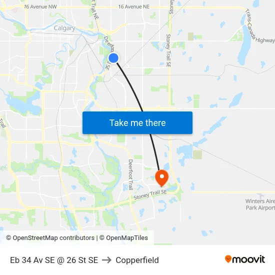 Eb 34 Av SE @ 26 St SE to Copperfield map