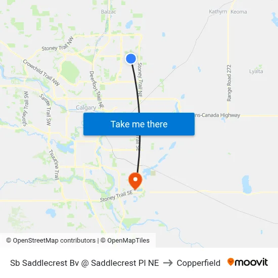 Sb Saddlecrest Bv @ Saddlecrest Pl NE to Copperfield map
