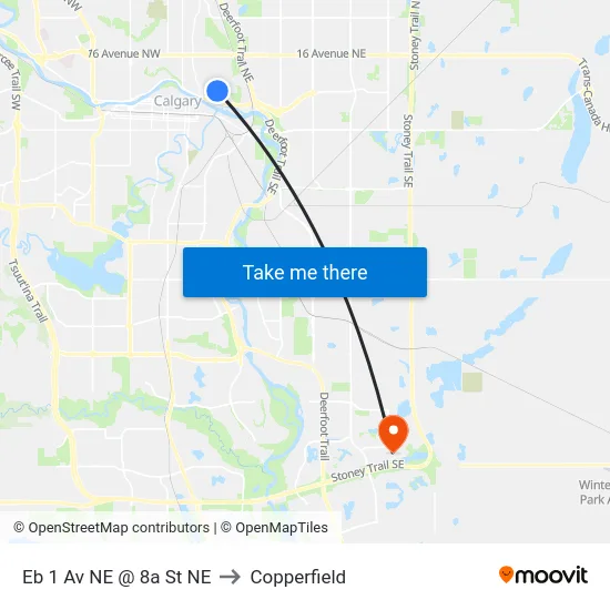 Eb 1 Av NE @ 8a St NE to Copperfield map