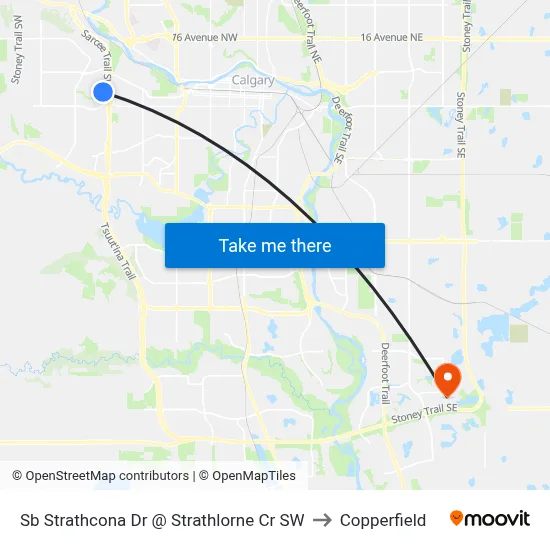 Sb Strathcona Dr @ Strathlorne Cr SW to Copperfield map