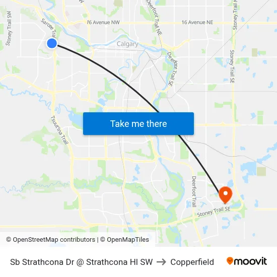 Sb Strathcona Dr @ Strathcona Hl SW to Copperfield map