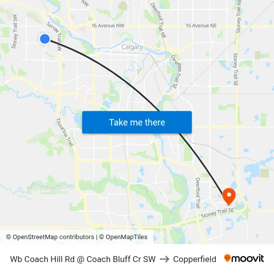 Wb Coach Hill Rd @ Coach Bluff Cr SW to Copperfield map
