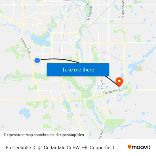 Eb Cedarille Dr @ Cedardale Cr SW to Copperfield map