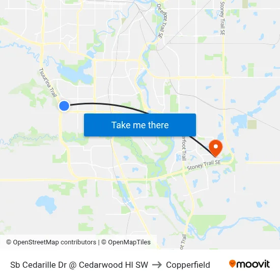 Sb Cedarille Dr @ Cedarwood Hl SW to Copperfield map