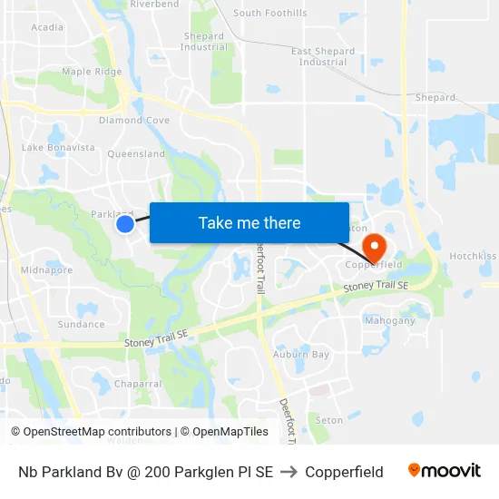 Nb Parkland Bv @ 200 Parkglen Pl SE to Copperfield map