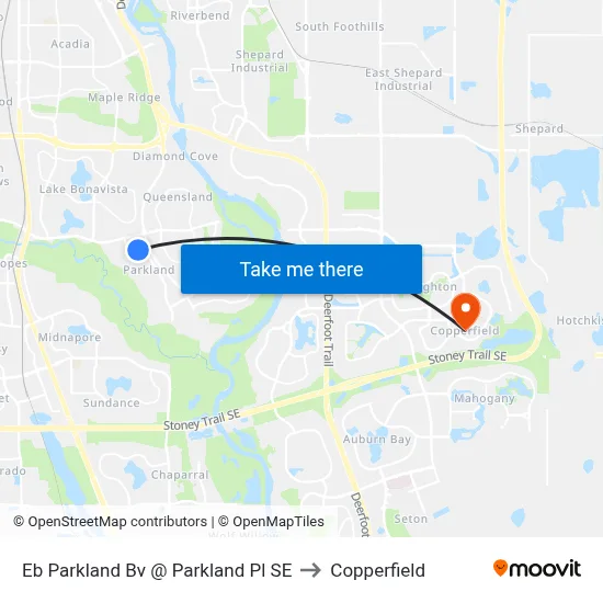 Eb Parkland Bv @ Parkland Pl SE to Copperfield map
