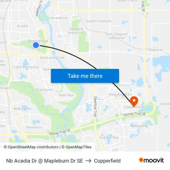 Nb Acadia Dr @ Mapleburn Dr SE to Copperfield map