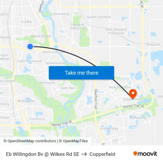 Eb Willingdon Bv @ Wilkes Rd SE to Copperfield map