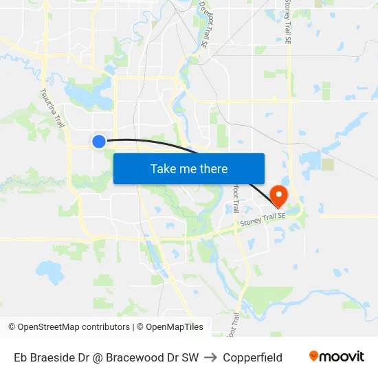 Eb Braeside Dr @ Bracewood Dr SW to Copperfield map