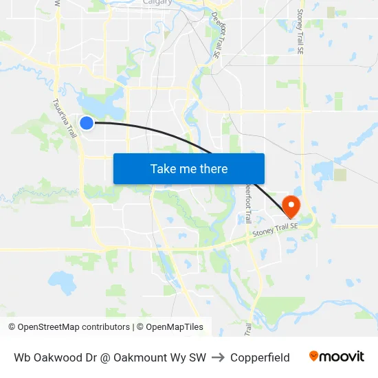 Wb Oakwood Dr @ Oakmount Wy SW to Copperfield map
