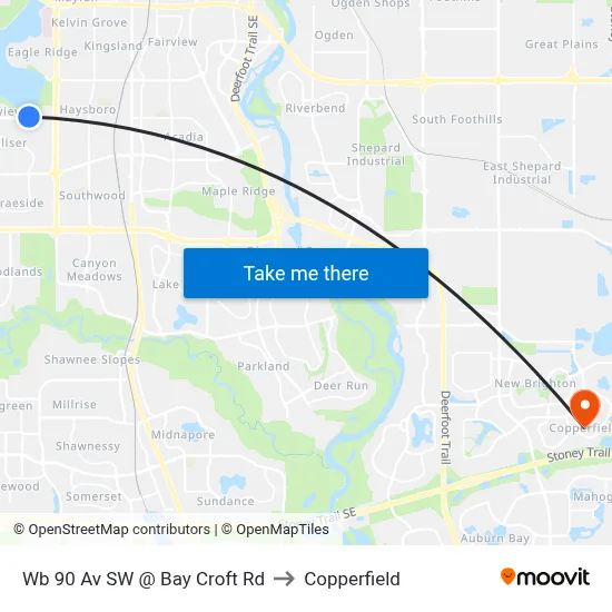 Wb 90 Av SW @ Bay Croft Rd to Copperfield map