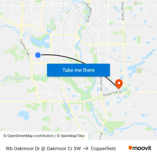 Wb Oakmoor Dr @ Oakmoor Cr SW to Copperfield map