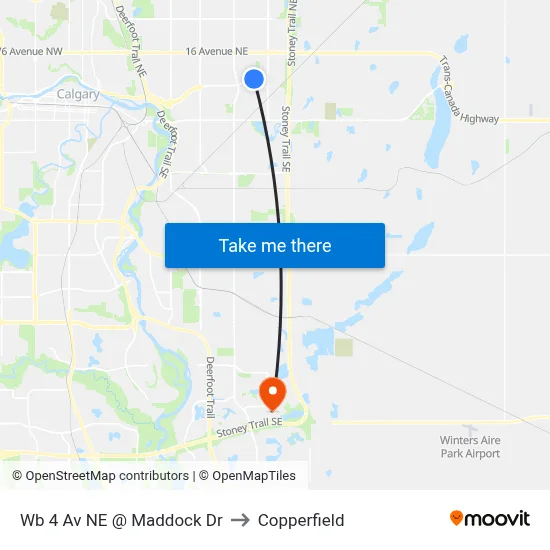 Wb 4 Av NE @ Maddock Dr to Copperfield map