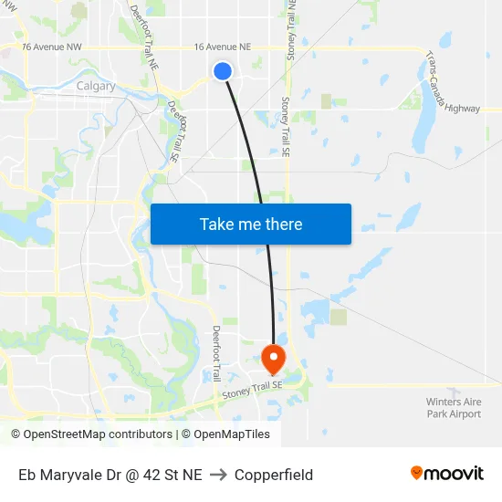Eb Maryvale Dr @ 42 St NE to Copperfield map