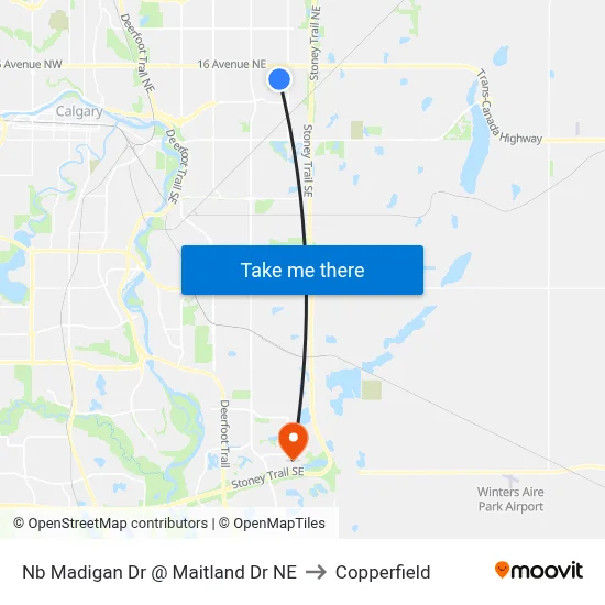 Nb Madigan Dr @ Maitland Dr NE to Copperfield map