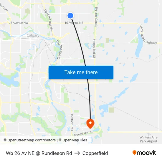 Wb 26 Av NE @ Rundleson Rd to Copperfield map