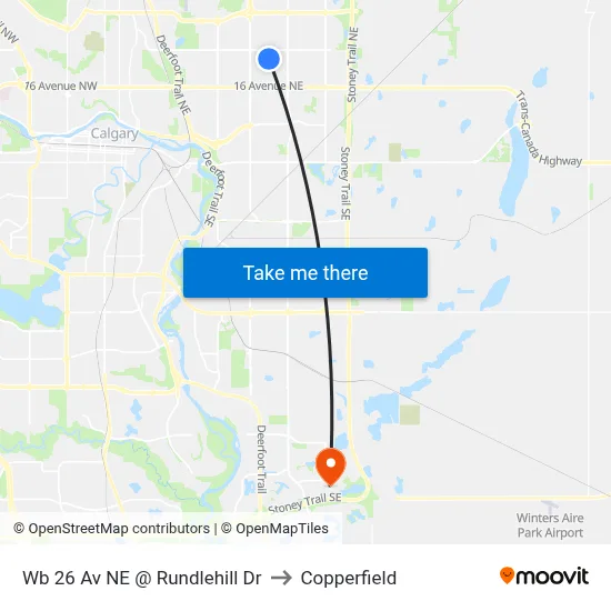 Wb 26 Av NE @ Rundlehill Dr to Copperfield map